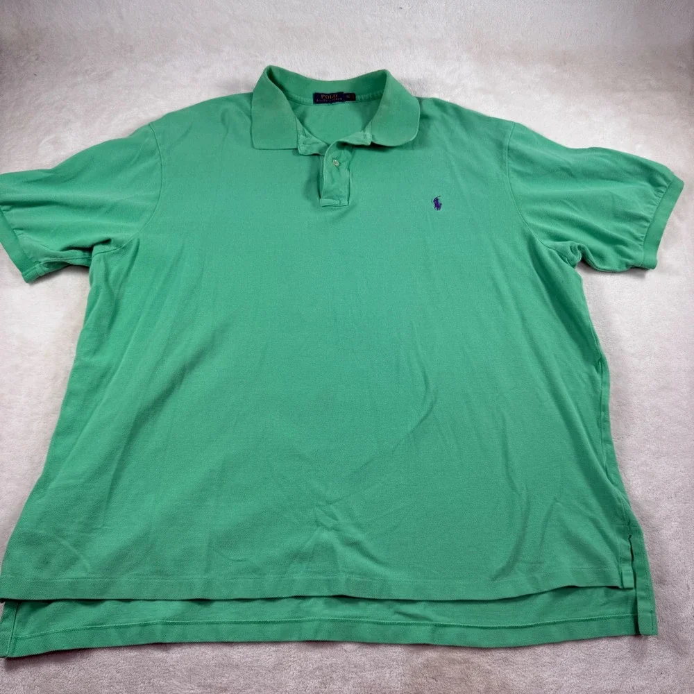 Polo Ralph Lauren Mens 3XLT Tall Green Short Sleeve Cotton Pique Polo Shirt